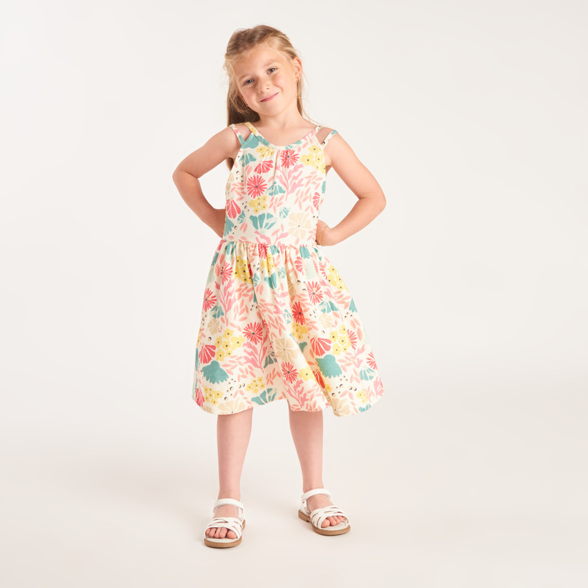 Robe à bretelles avec dos plongeant imprimé fantaisie pour fille 
