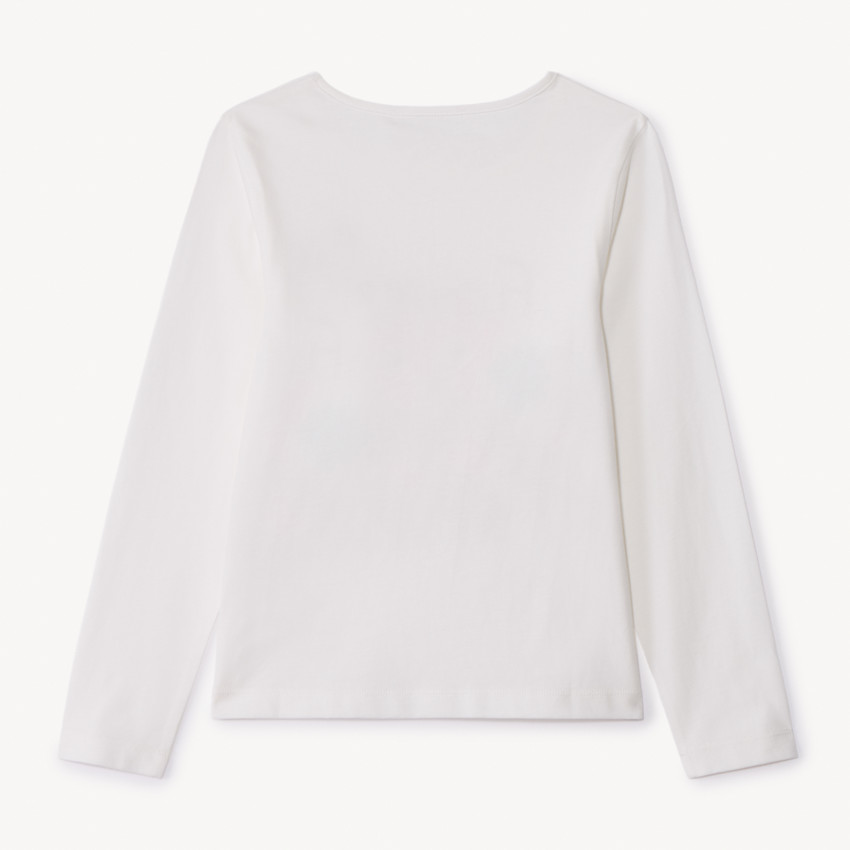 T-shirt met lange mouwen, fantasie softprint met glitterdetails, voor meisjes 