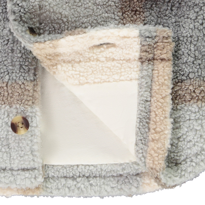 Jas met ruitjes in sherpa voor jongens 