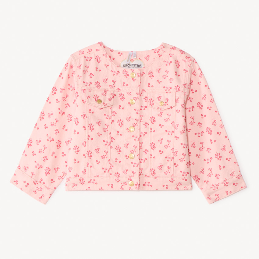 Jeansjasje met bloemenprint voor meisjesbaby 