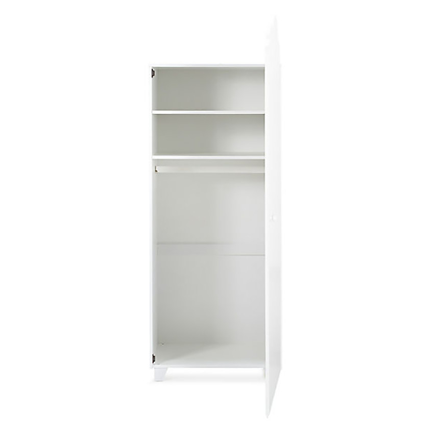 Armoire 1 porte Nuage - Blanc laqué 