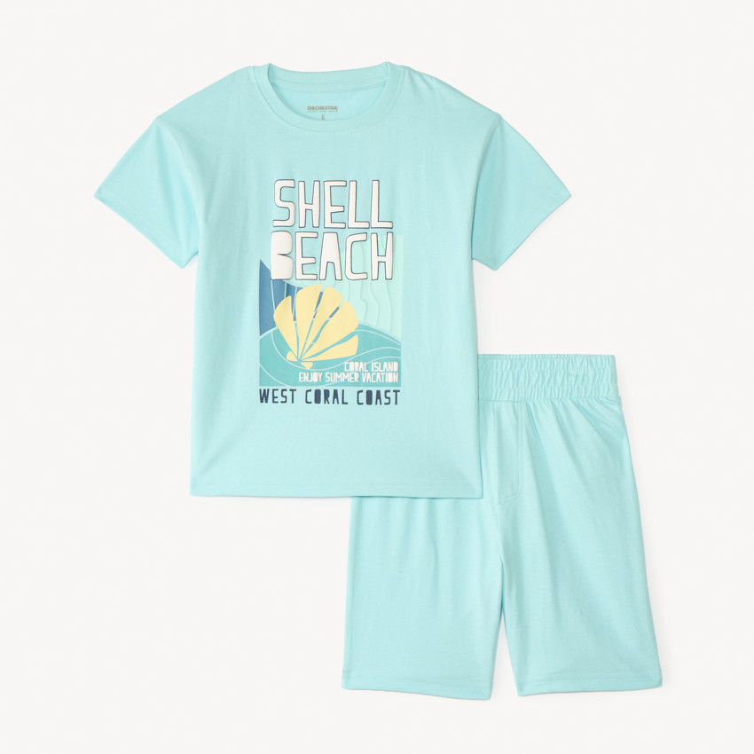 Set van 2-delige korte pyjama t-shirt + short met fantasiedruk voor jongens 