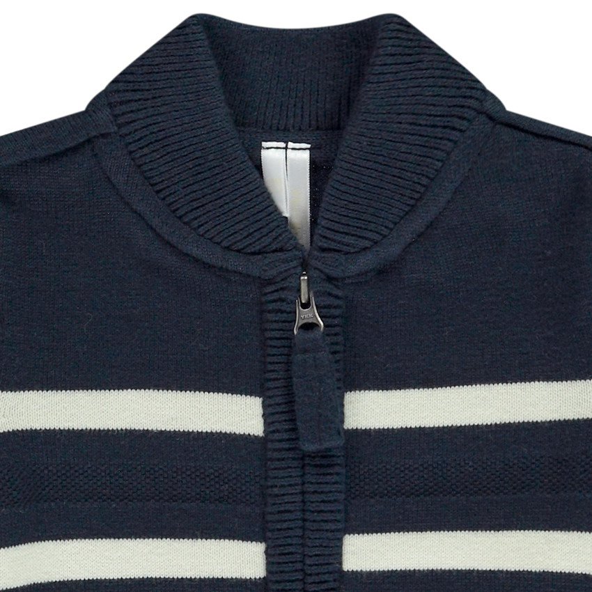 Gebreid vest met teddy kraag voor baby jongen 