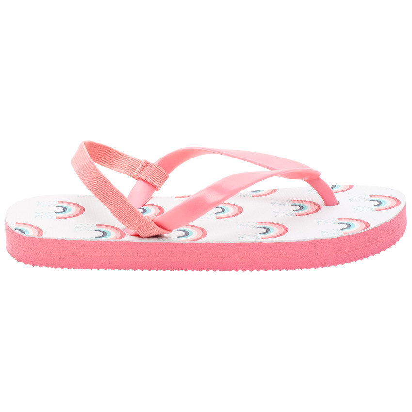 Tongs roses imprimées arcs-en-ciel pour fille 
