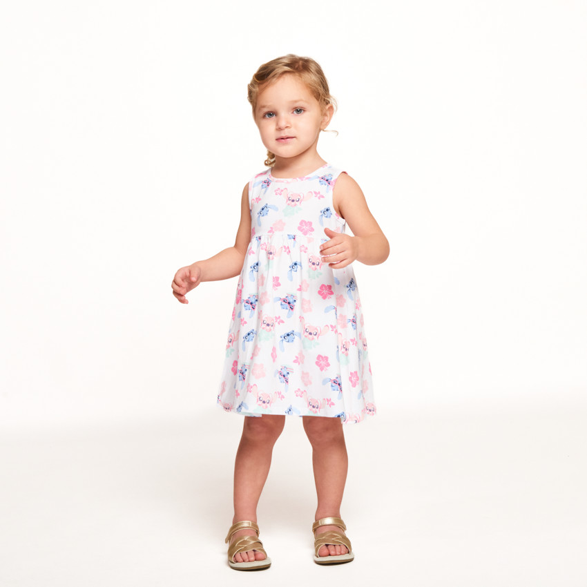 Robe sans manches imprimé Stitch & Angel Disney pour bébé fille 