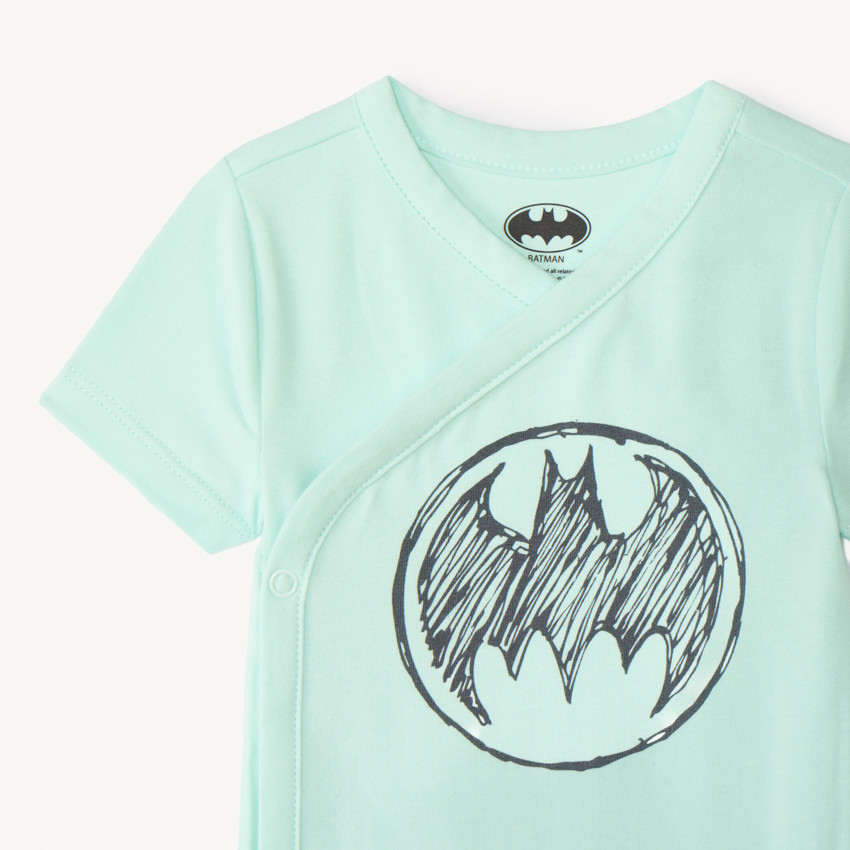 Set van 3 korte mouwen Batman Warner rompertjes voor babyjongens met verschillende openingen afhankelijk van de leeftijd. 