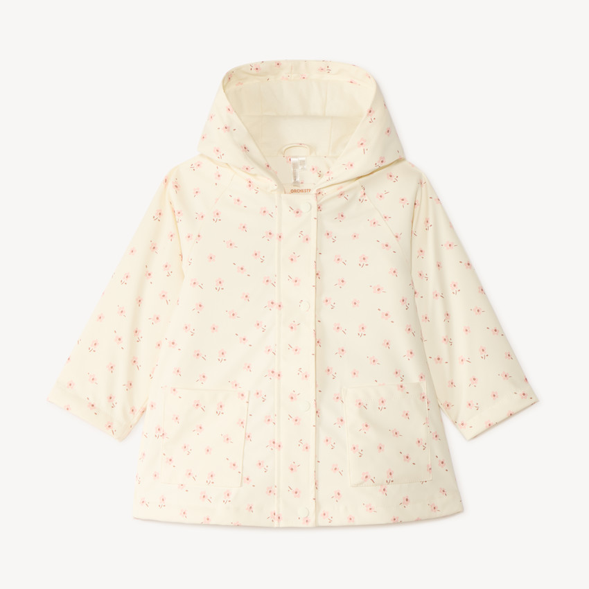 Gewatteerde parka met capuchon en bloemenprint voor babymeisjes 