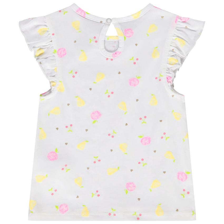 Lot de 2 t-shirts manches courtes volantées en jersey pour bébé fille 