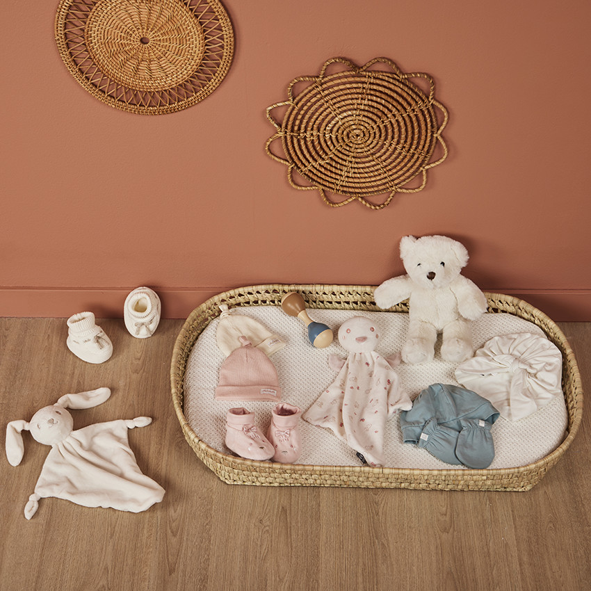 Doudou mouchoir lapin en velours pour bébé  