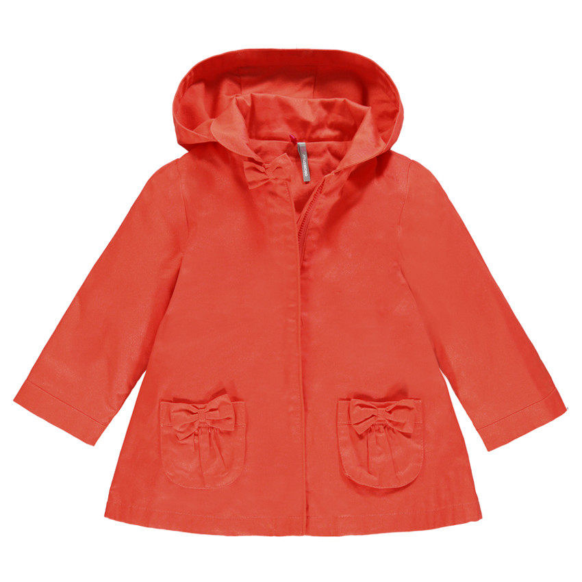 Parka windjack met pailletten met strikjes 