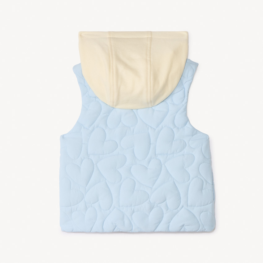 Mouwloze gewatteerde vest met hartjes voor babymeisjes 