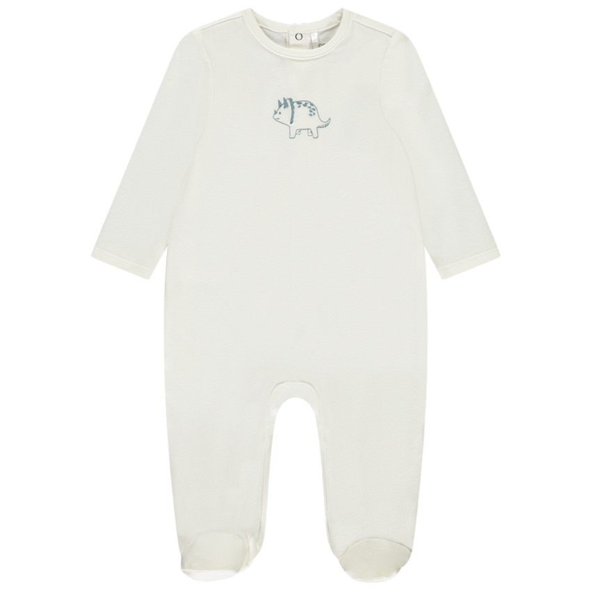Pyjama effen met geborduurd dier voor jongen 