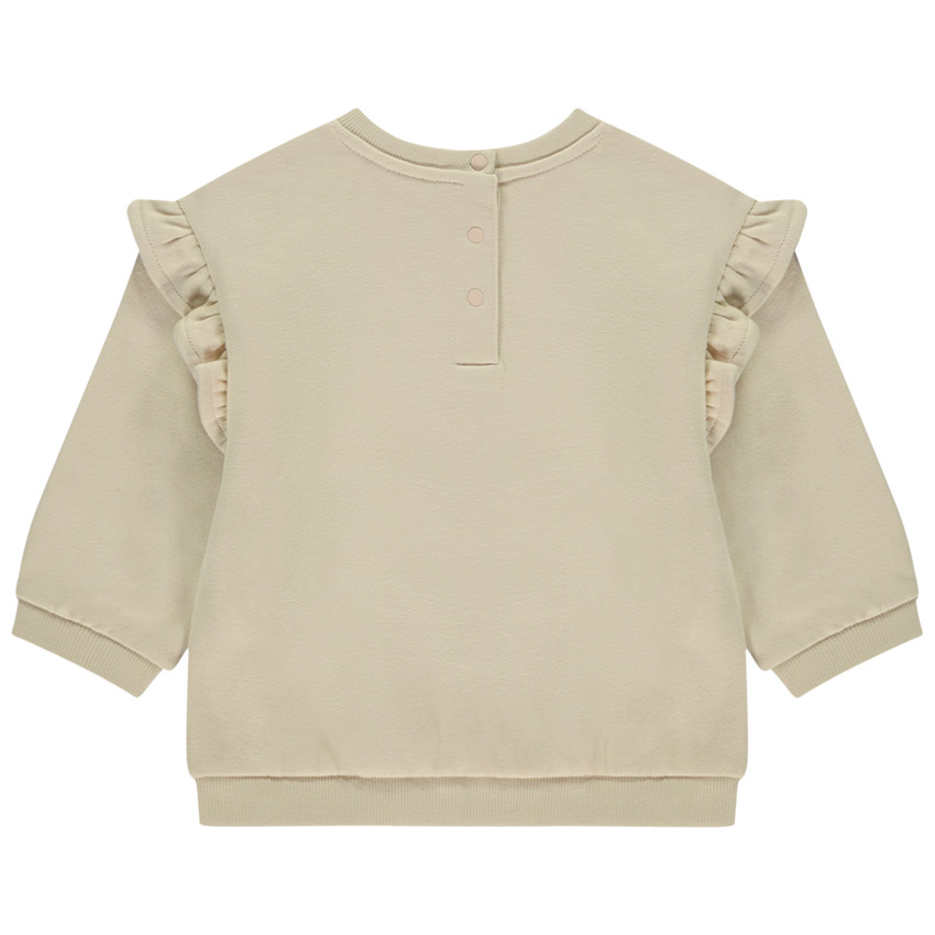 Sweatshirt met lange mouwen in fleece met geborduurd patch voor baby meisje 