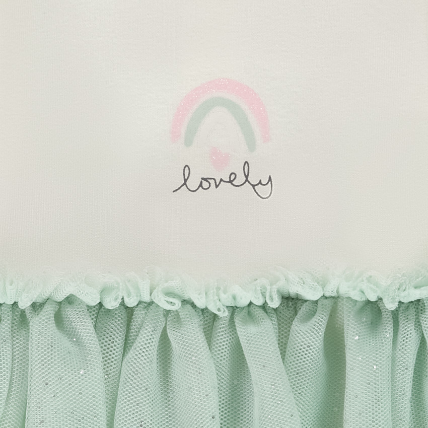 Lange mouwen bodyjurk 2-in-1 effect bi-materiaal voor baby meisjes 