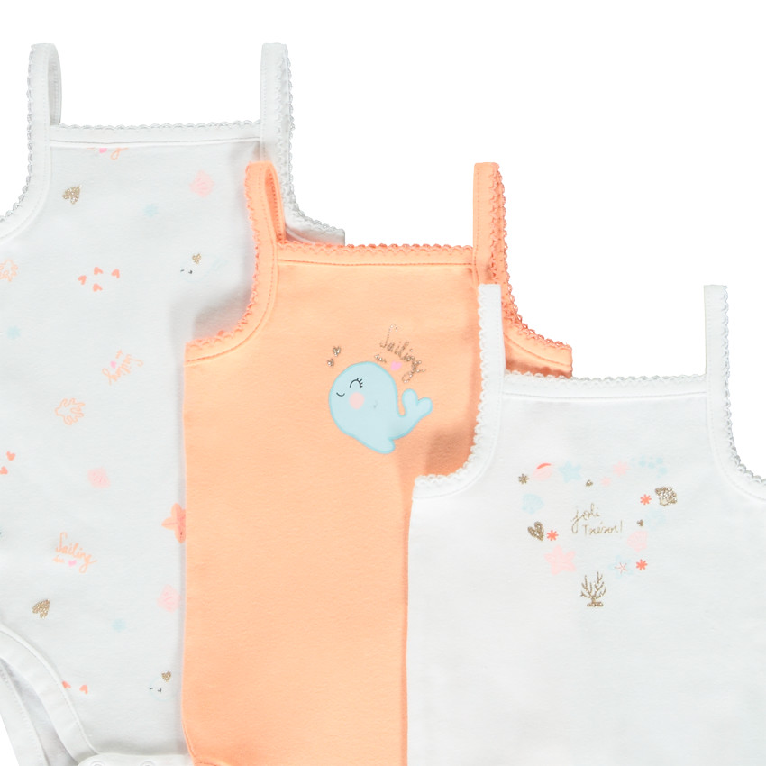 Set van 7 mouwloze bodies met fantasieprints voor meisjes 