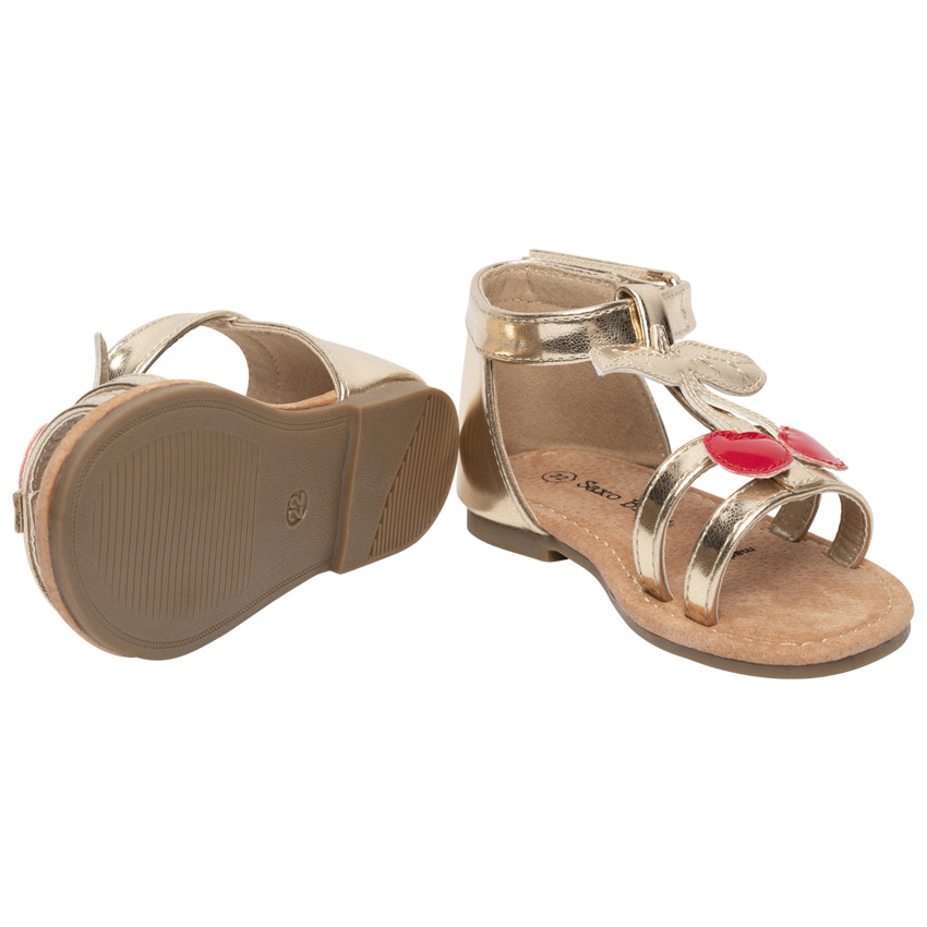 Nu-pieds avec patch cerise pour bébé fille 