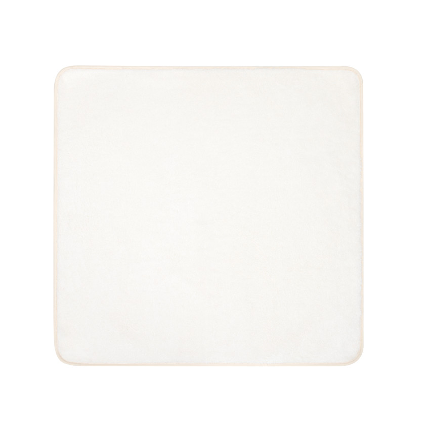 Couverture bi-matière 80 x 80 cm imprimé moutons La Vie à la Ferme beige 