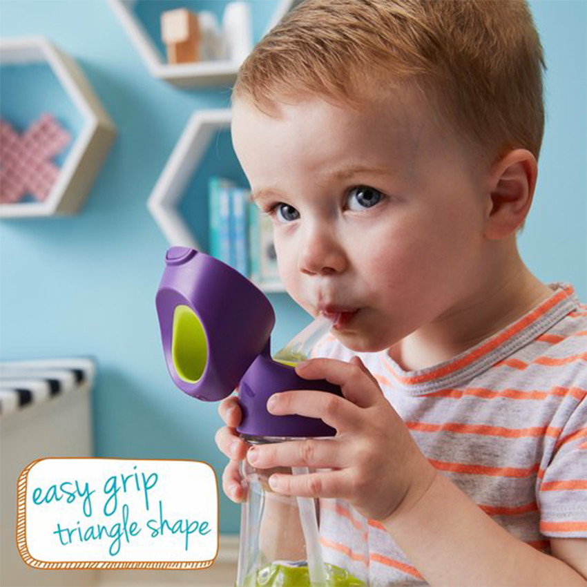 Gourde Tritan avec paille en silicone pour enfants 450ml Violette 9m+ 