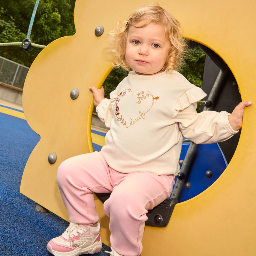 Ensemble sweat + jogging fantaisie pour bébé fille  