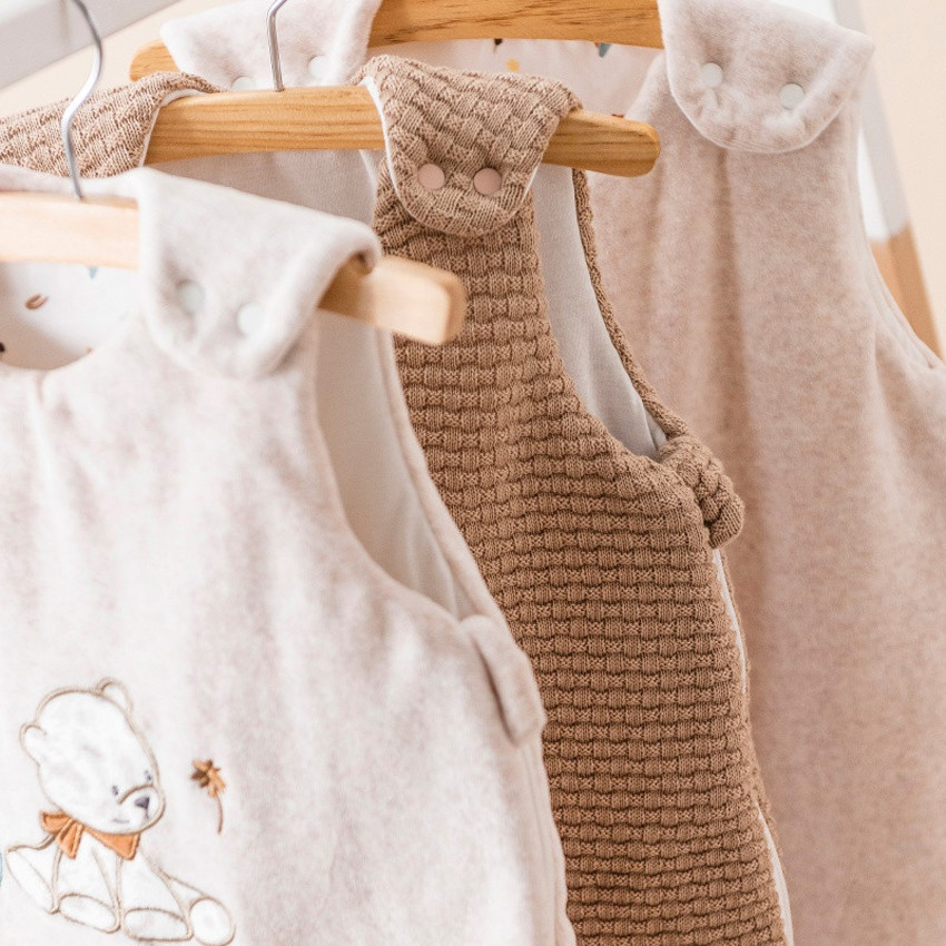 Gigoteuse sans manches en tricot 70 cm - Boris et Jungo beige 