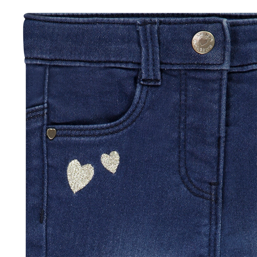 Slim jeans met geborduurde harten voor baby meisje 