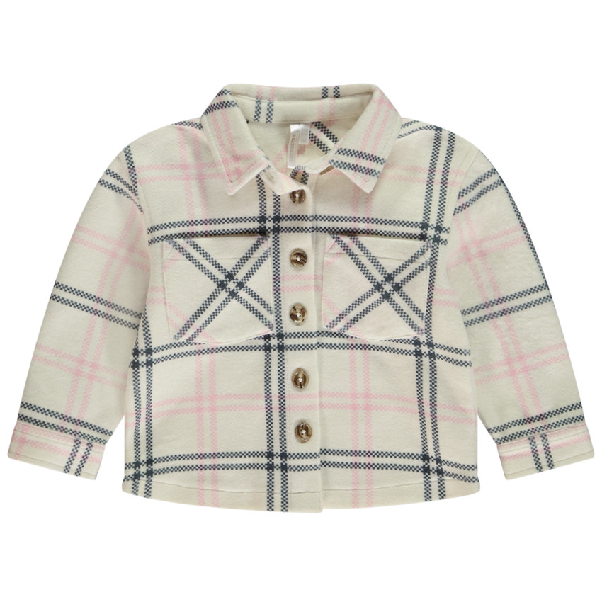 Overhemd van fleece met ruitjes voor meisjes 