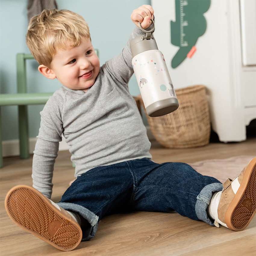 Drinkfles isothermish met rietje  340ml Celebration Zand 