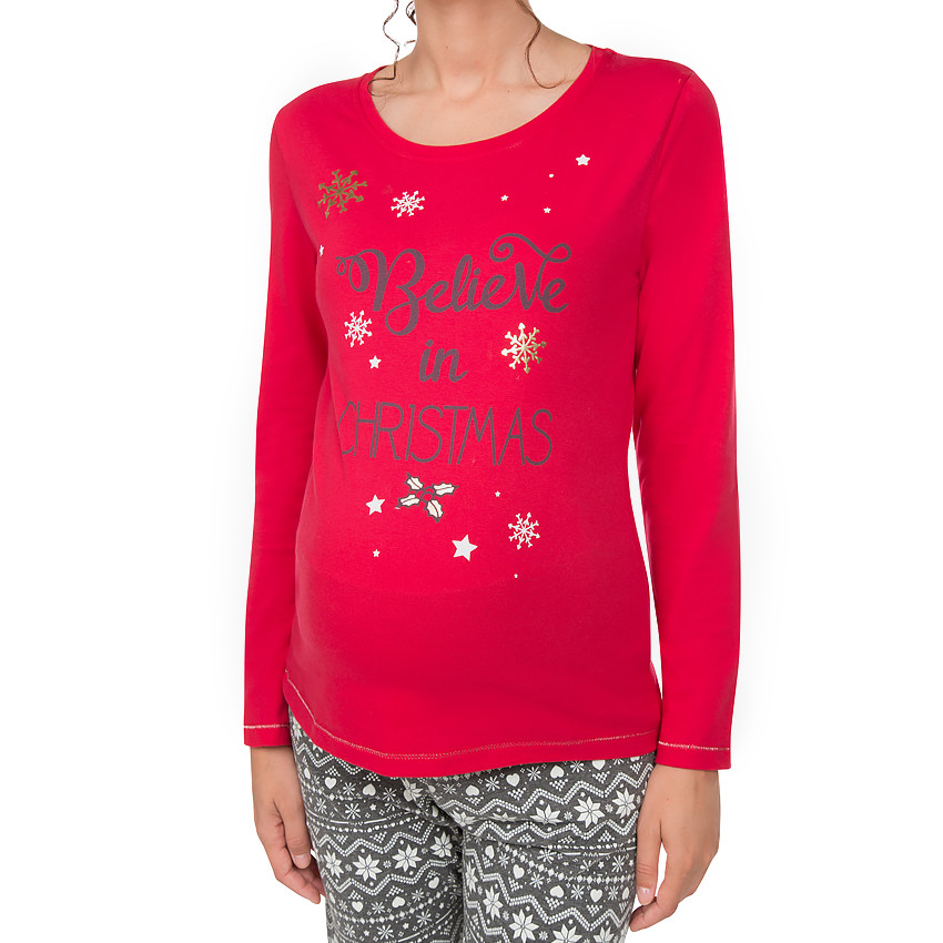 Pyjama de grossesse en jersey esprit Noël 