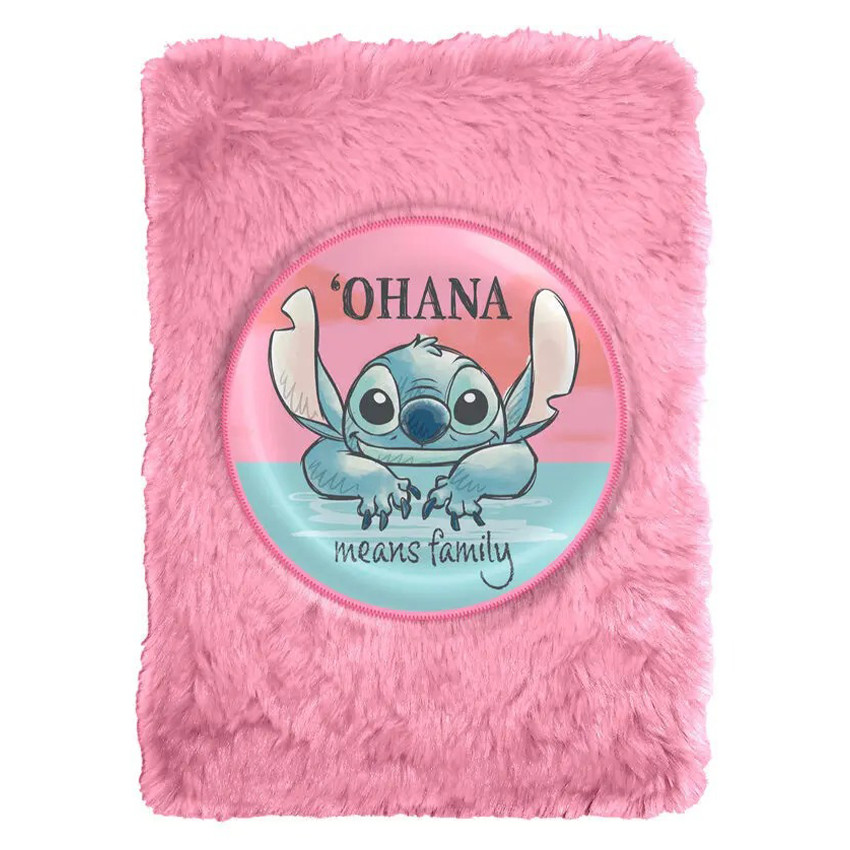 Carnet A5 fausse fourrure Stitch Rose 