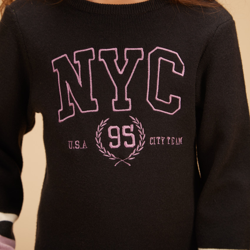 Robe manches longues en tricot pour fille 