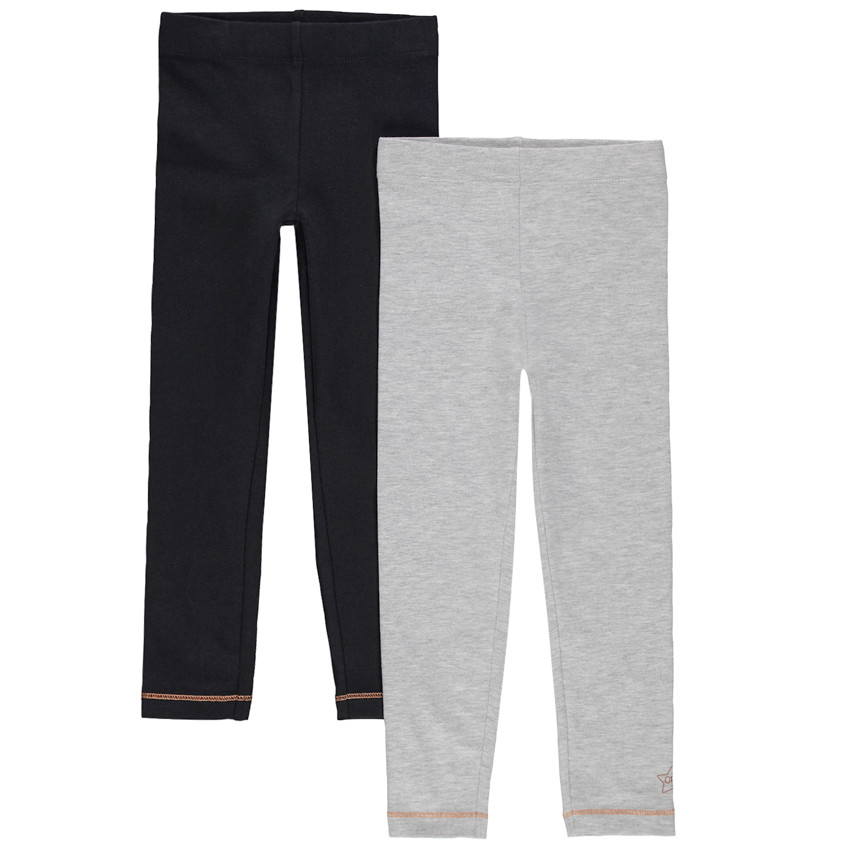 Set van 2 unis leggings met stiksels voor meisjes 