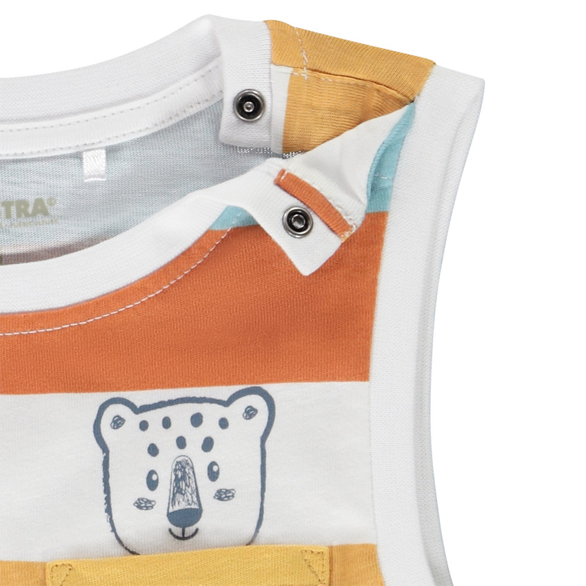 Ensemble 2 pièces avec débardeur rayé pour bébé garçon 