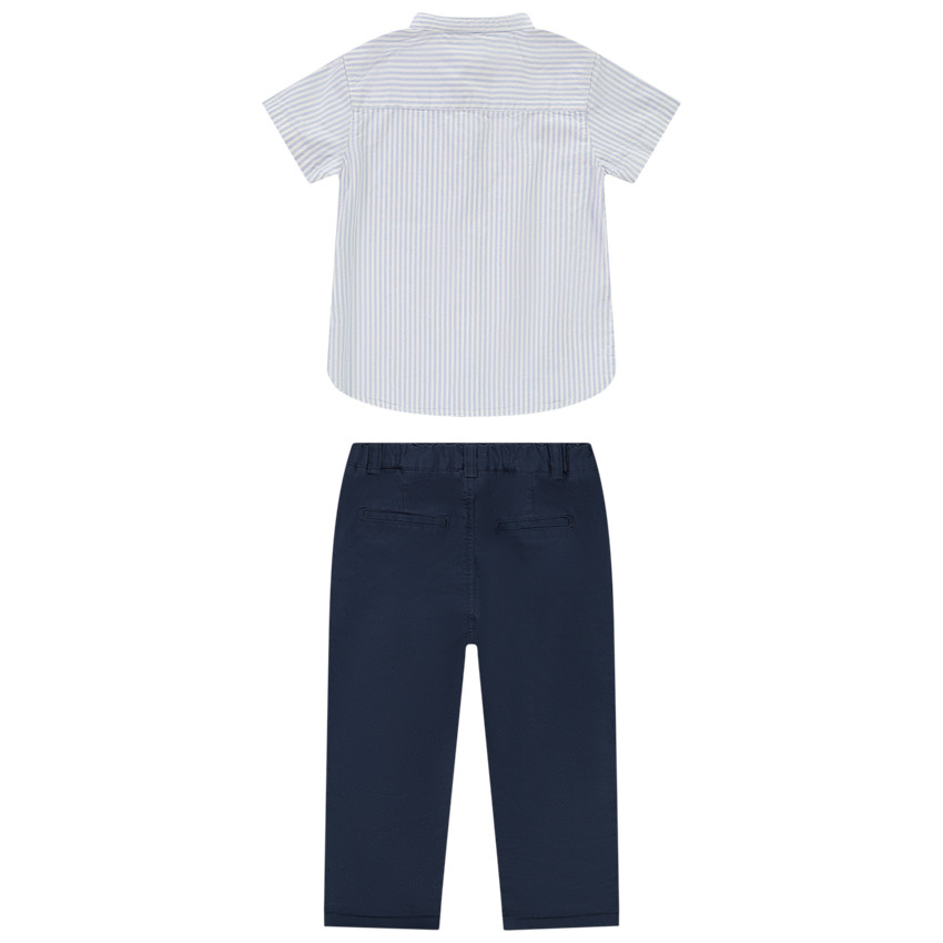 Set 2-delig met gestreepte hemd voor baby jongen 