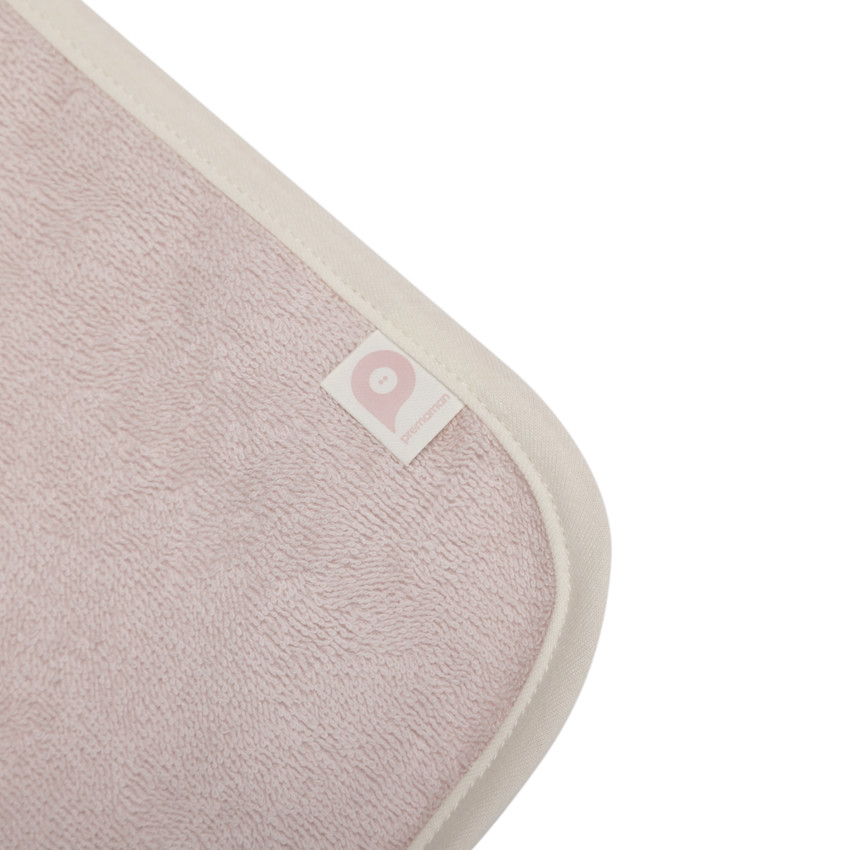 Set de bain avec cape et gant de toilette Little Deer écru/rose 