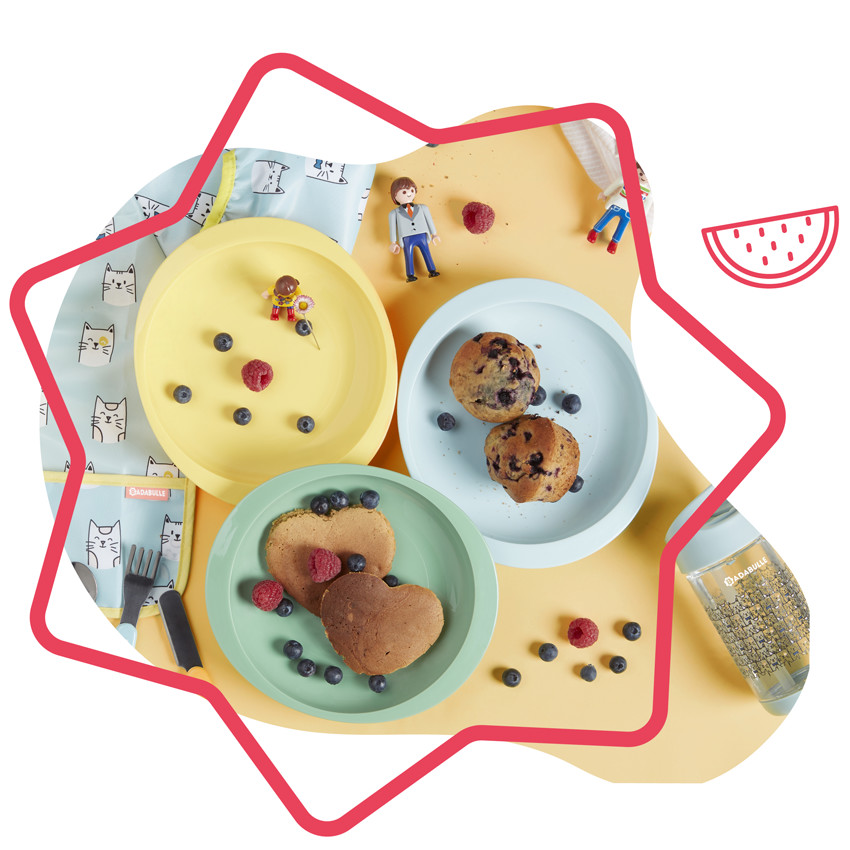 Lot de 3 assiettes anti-dérapantes - Multicolore 