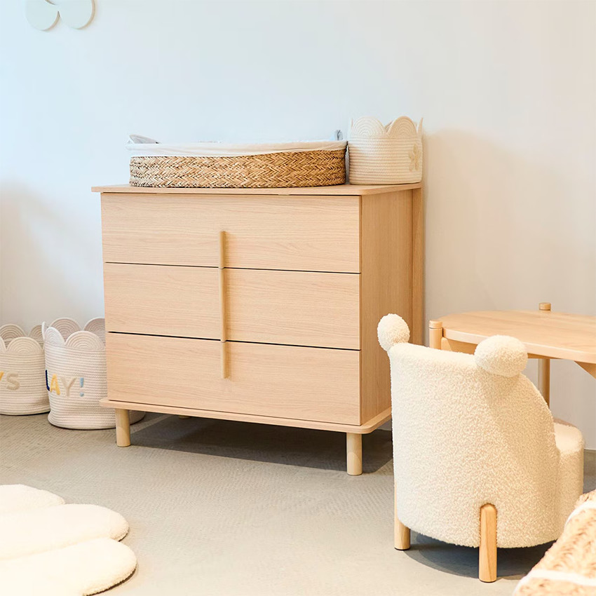 Commodes 3 tiroirs avec Plan à langer Nordica Natural 