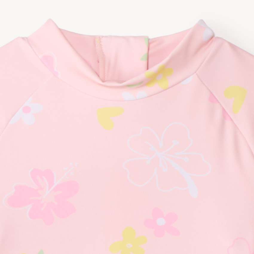 UV-werend bloemenprint longsleeve badpak voor meisjes baby 