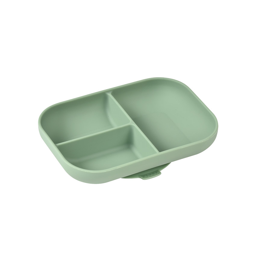 Assiette 3 compartiments en silicone - Sage Green 