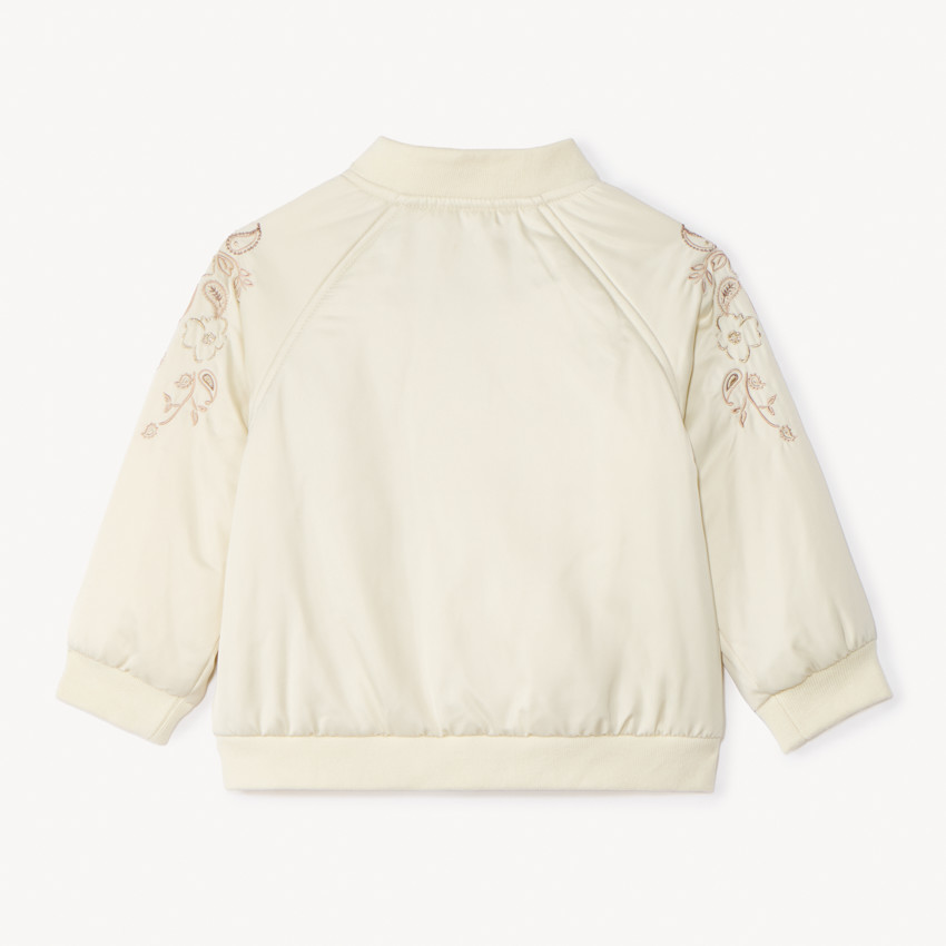 Bombers satiné à broderies cachemire pour bébé fille 