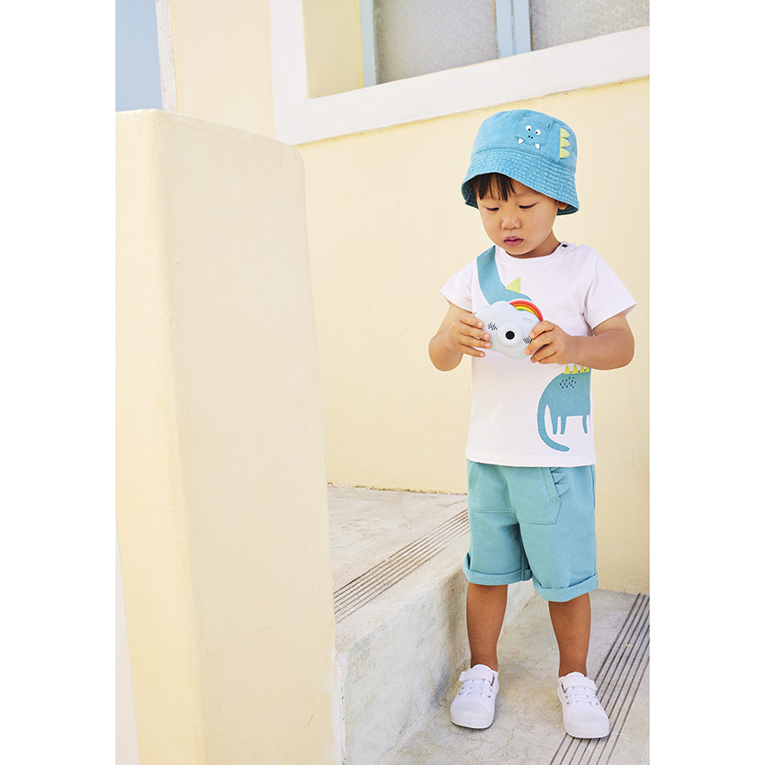 Set van 2 delen t-shirt + bermuda dinosaurussen voor baby jongen 