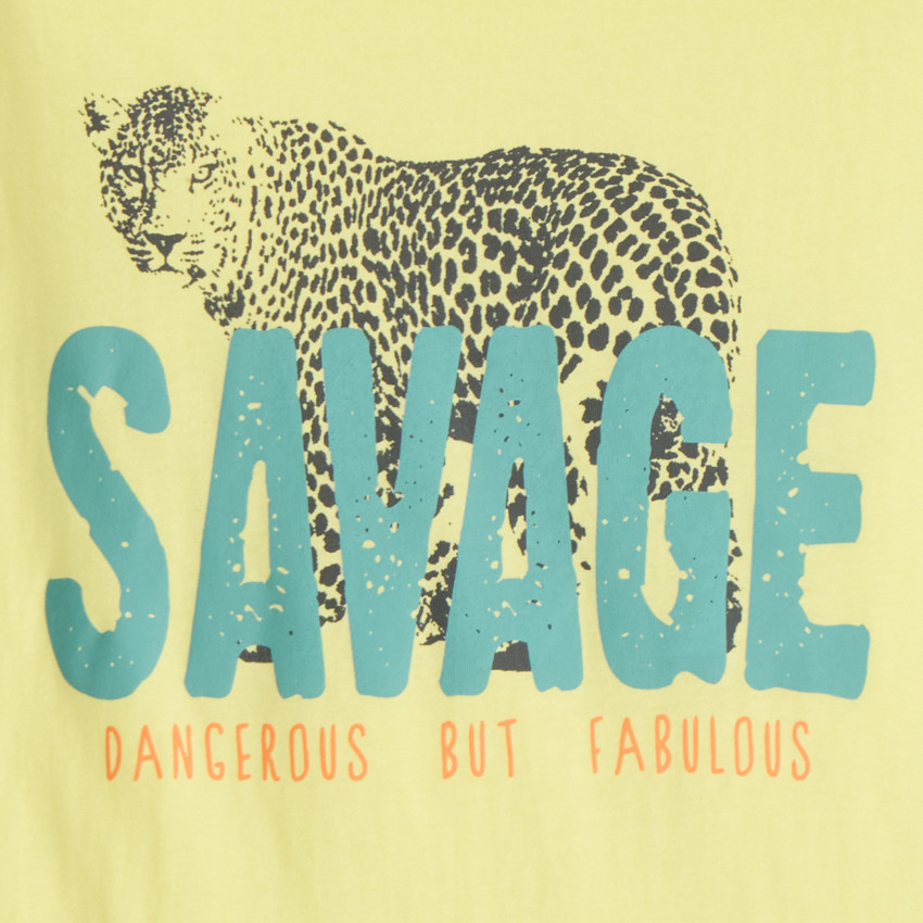 T-shirt manches courtes uni print fantaisie garçon 