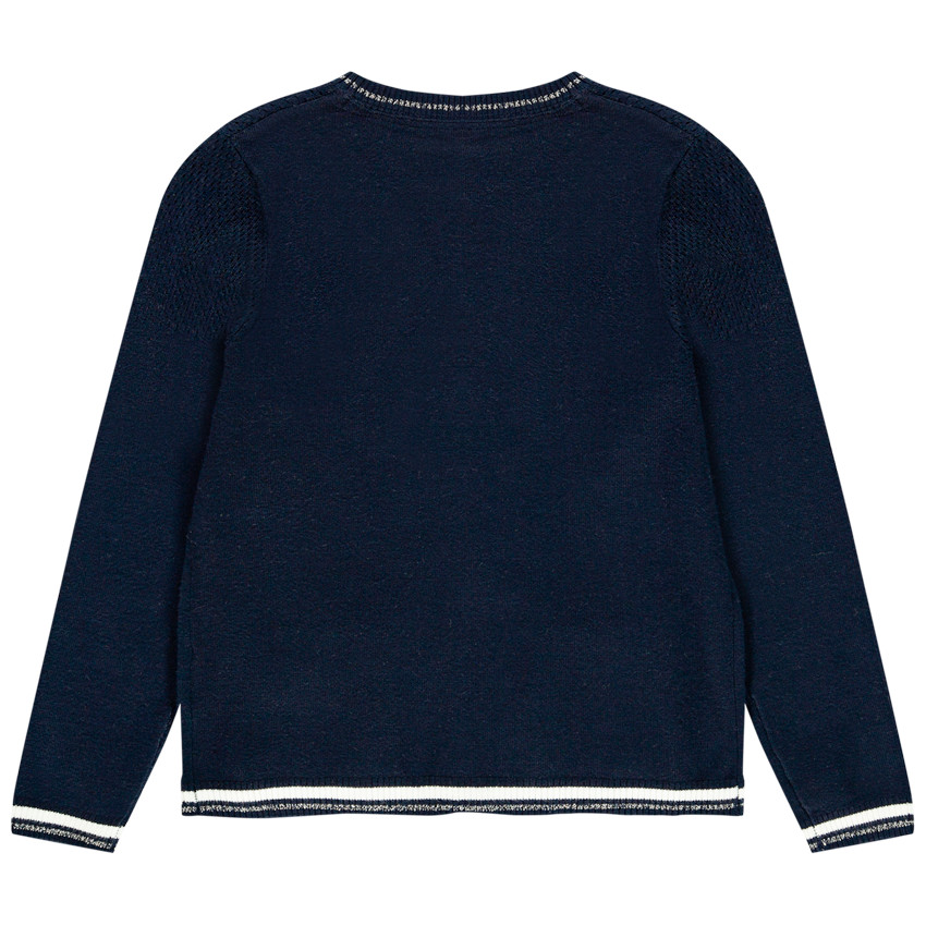 Gilet en tricot bleu marine pour enfant fille 