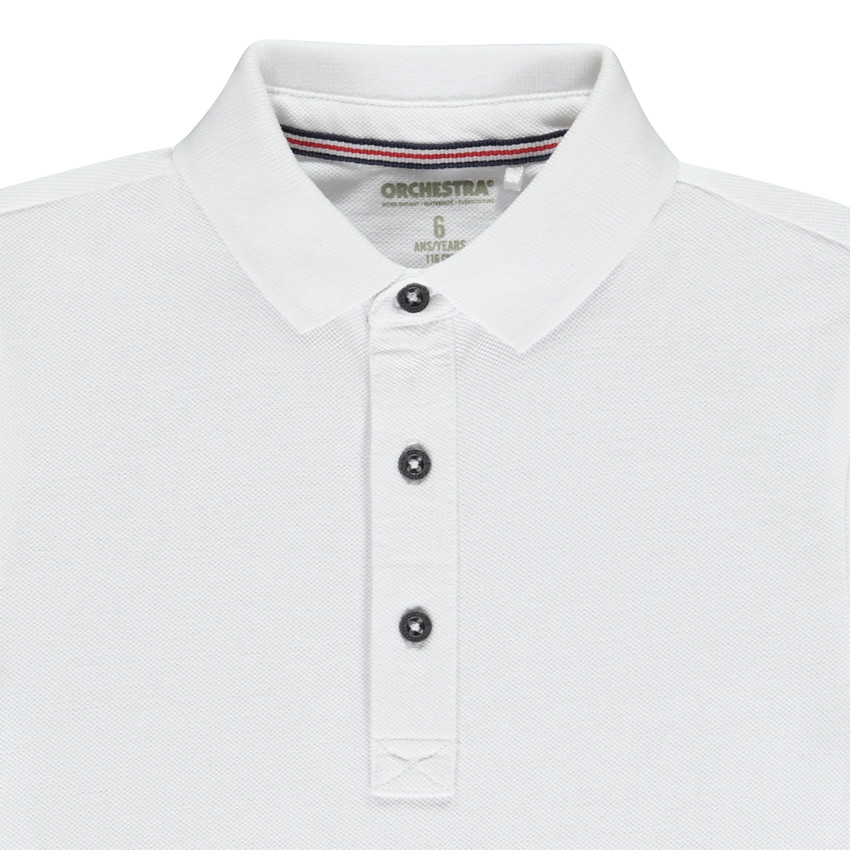 Polo manches courtes uni en coton piqué pour garçon 