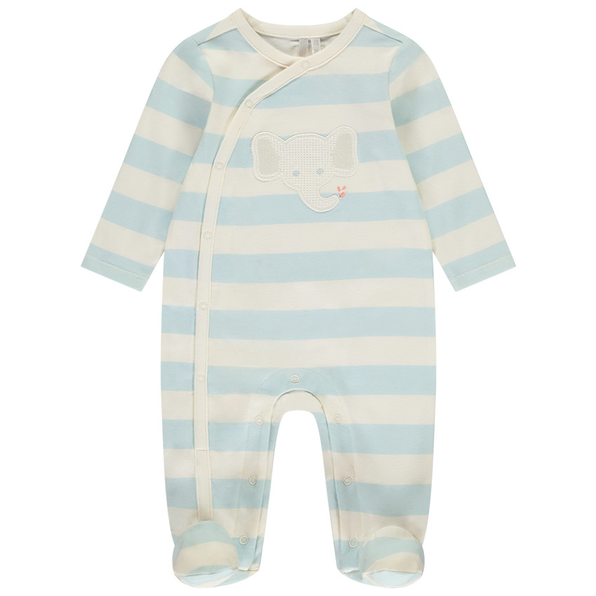 Pyjama gestreept met olifantenpatch voor jongen 