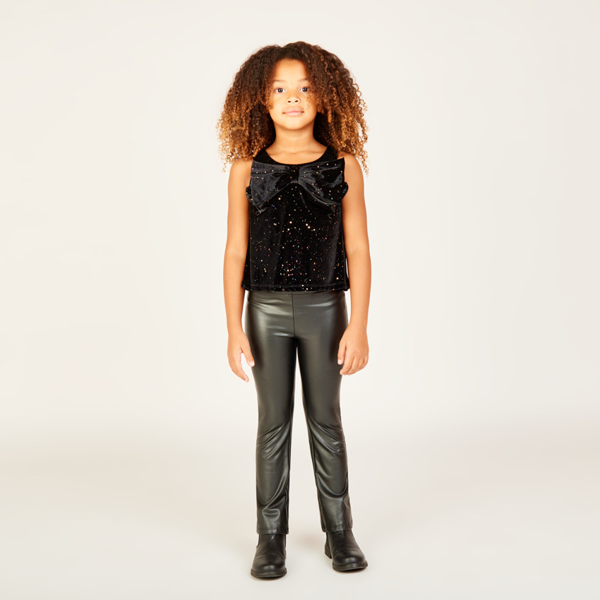 Legging trompette van kunstleer voor meisjes 