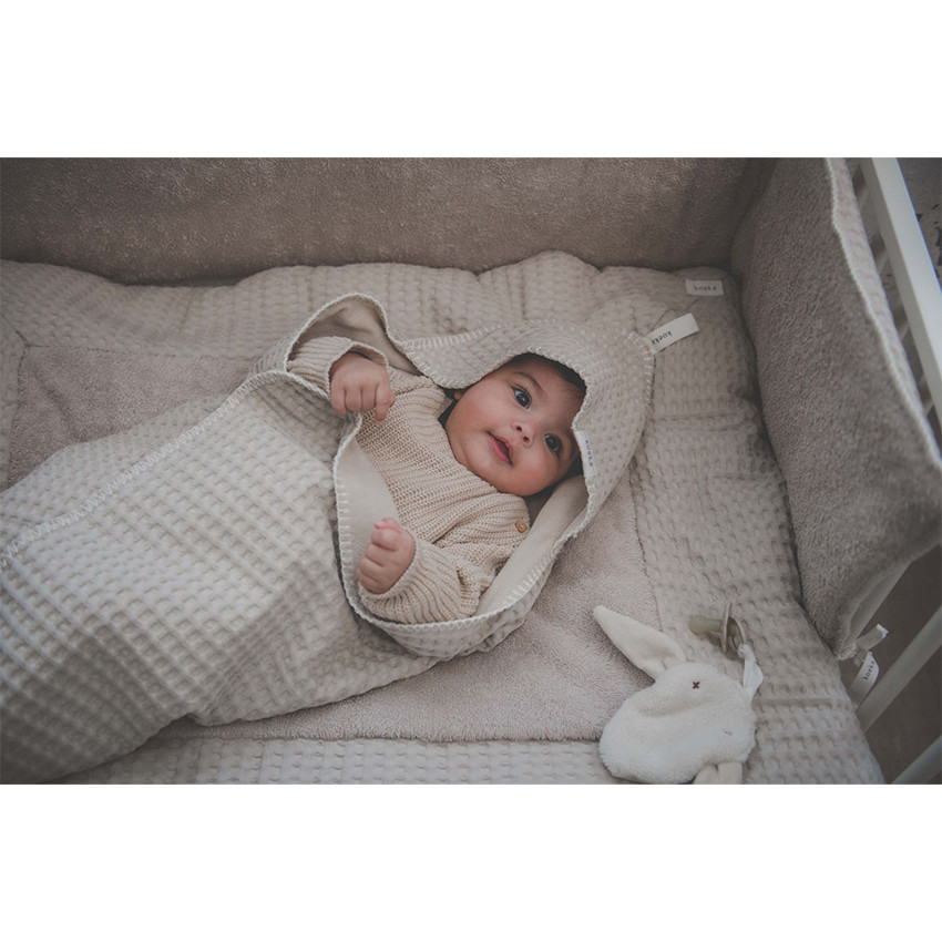 Couverture enveloppante Antwerp Gaufré Sand 100x100cm 