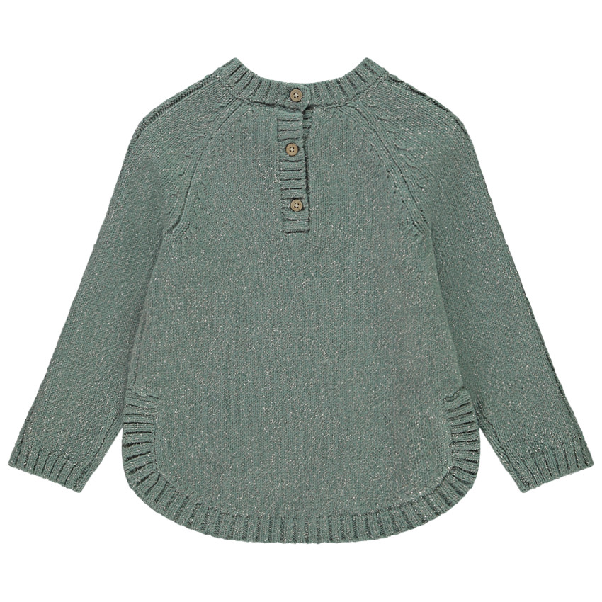 Gebreide effen ponchotruie voor babymeisje 