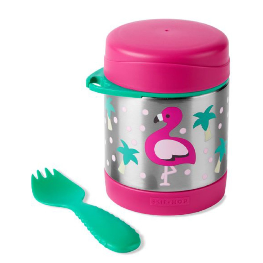 Lunchbox thermos repas + fourchette - Flamant rose 