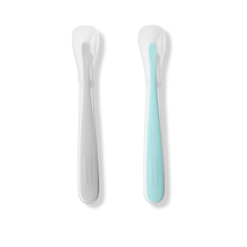 COUVERTS GR-Easy-Feed Spoons-Grey/Soft Teal 