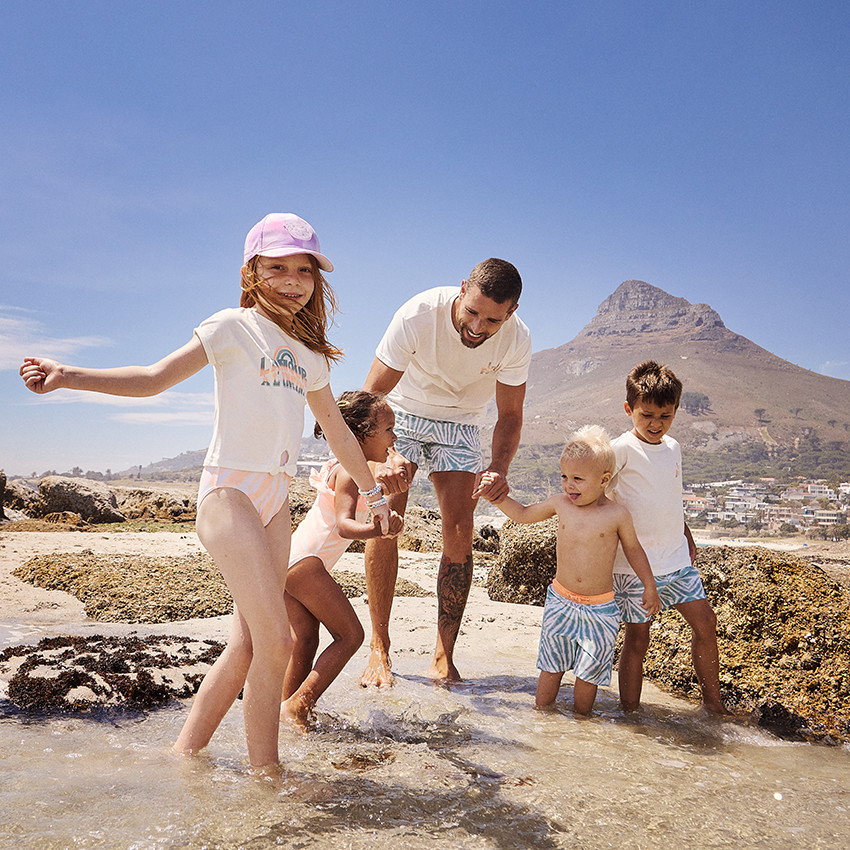 Asymmetrisch één stuk badpak met tie & dye-effect voor babymeisjes 